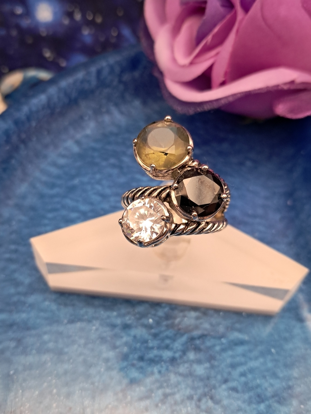Majestic Premier Designs Tri-Color Cluster Ring (Silvertone)